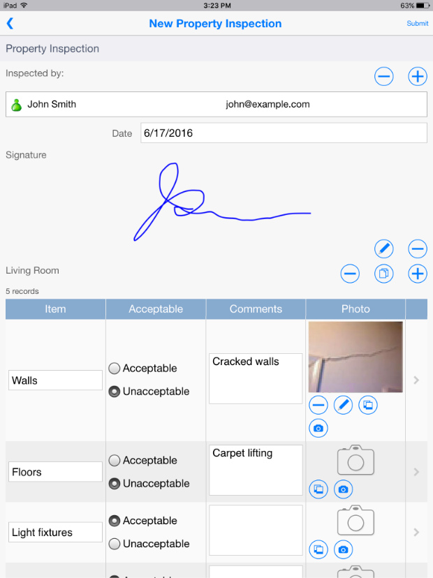 property inspection mobile form