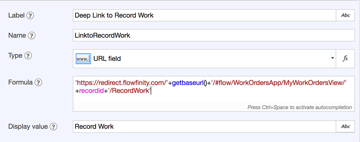 Flowfinity - Use deep links with sandbox and production sites