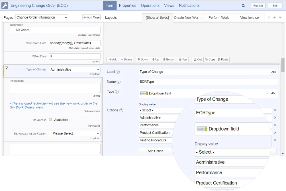 field data budget mobile form