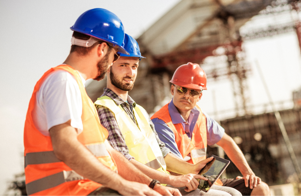 field technician on mobile device